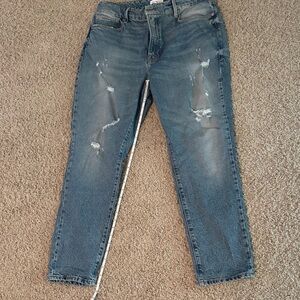 Distressed GOOD AMERICAN  Blue Jeans